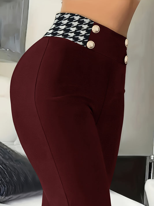 CYC Elegant Slim-Fit Houndstooth Pants