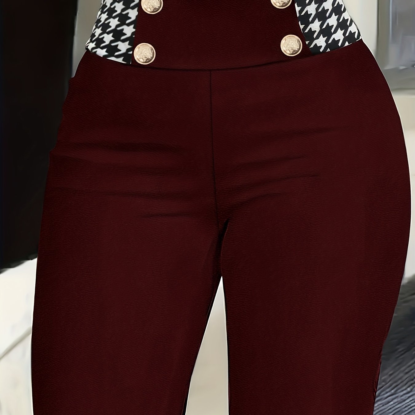 CYC Elegant Slim-Fit Houndstooth Pants