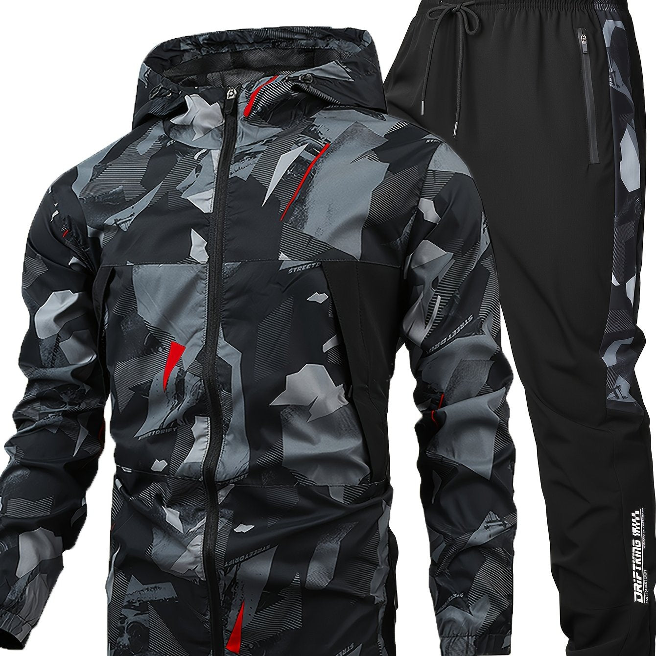 CYC – Camo Print Hooded Jacket & Joggers Set