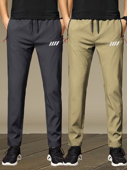 2 - Pack Lightweight Athletic Jogger Pants - Cafe y Calle
