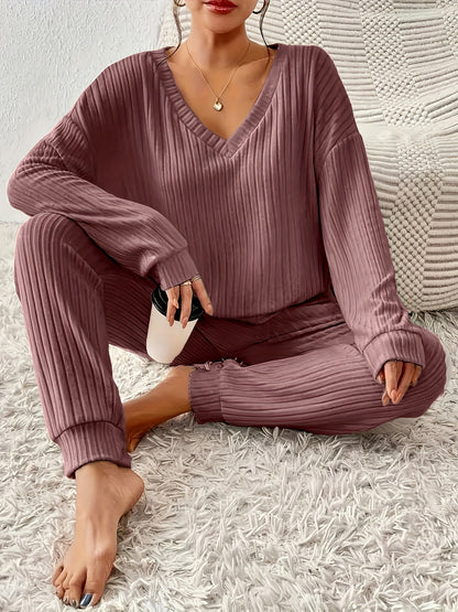 CYC Cozy Fleece-Lined V-Neck Set