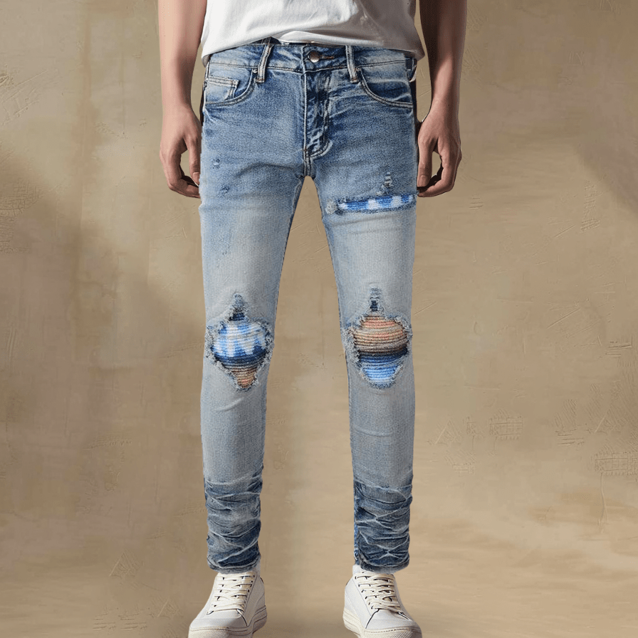 Edge Wash – Distressed Slim Fit Denim Jeans - Cafe y Calle