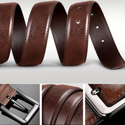 Set of 2 Retro Leather Belts with Pin Buckle - Cafe y Calle