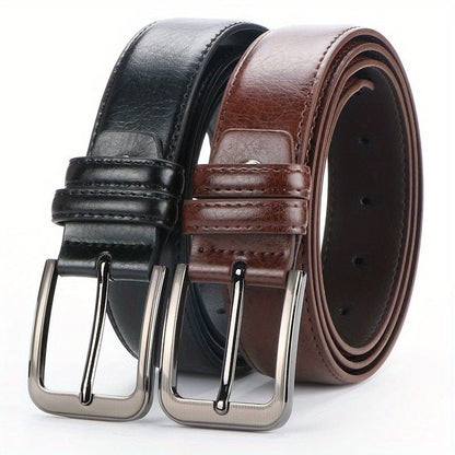Set of 2 Retro Leather Belts with Pin Buckle - Cafe y Calle