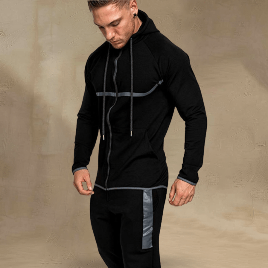 Casual Sporty Zip - Up Hoodie - Cafe y Calle