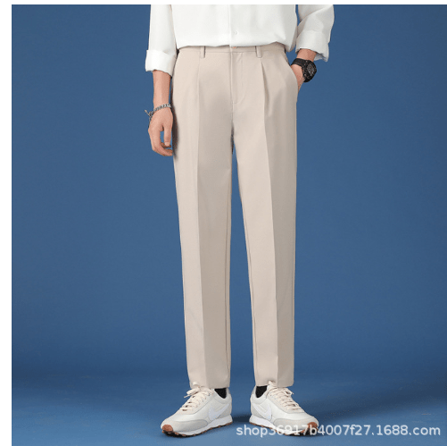 Elegant Pleated Straight - Leg Pants - Cafe y Calle