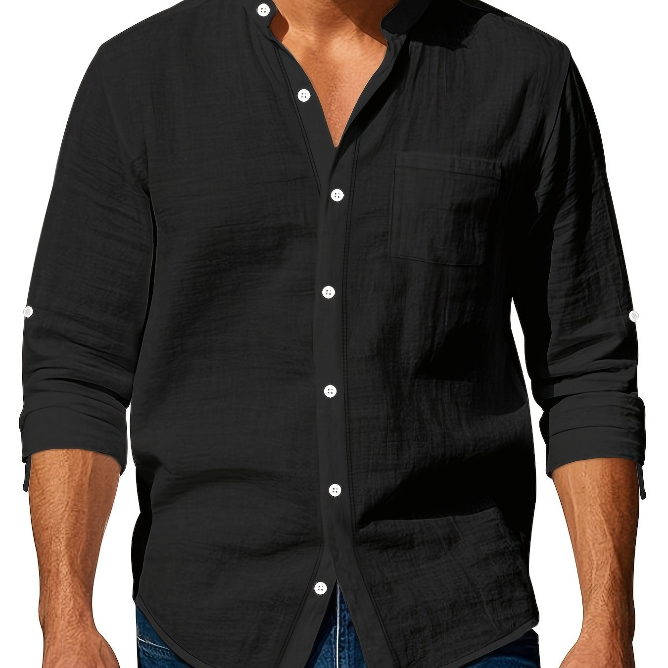 Premium Linen Henley Shirt - Cafe y Calle