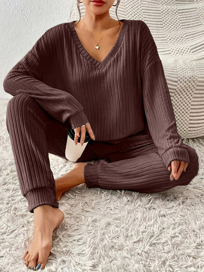 CYC Cozy Fleece-Lined V-Neck Set