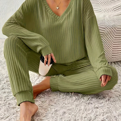 CYC Cozy Fleece-Lined V-Neck Set