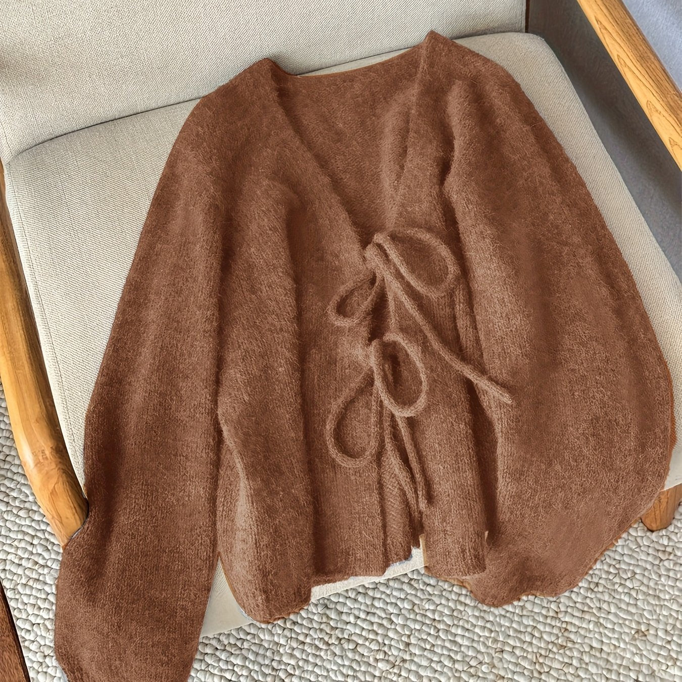 CYC Elegant V-Neck Tie Cardigan