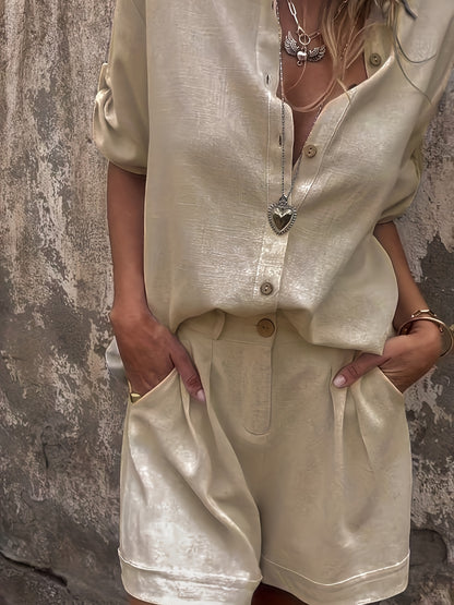 CYC Chic Linen Blend Two-Piece Set