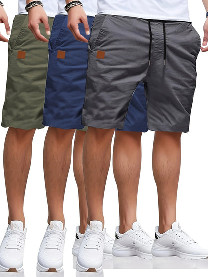 3 Solid Color Casual Shorts Set - Cafe y Calle