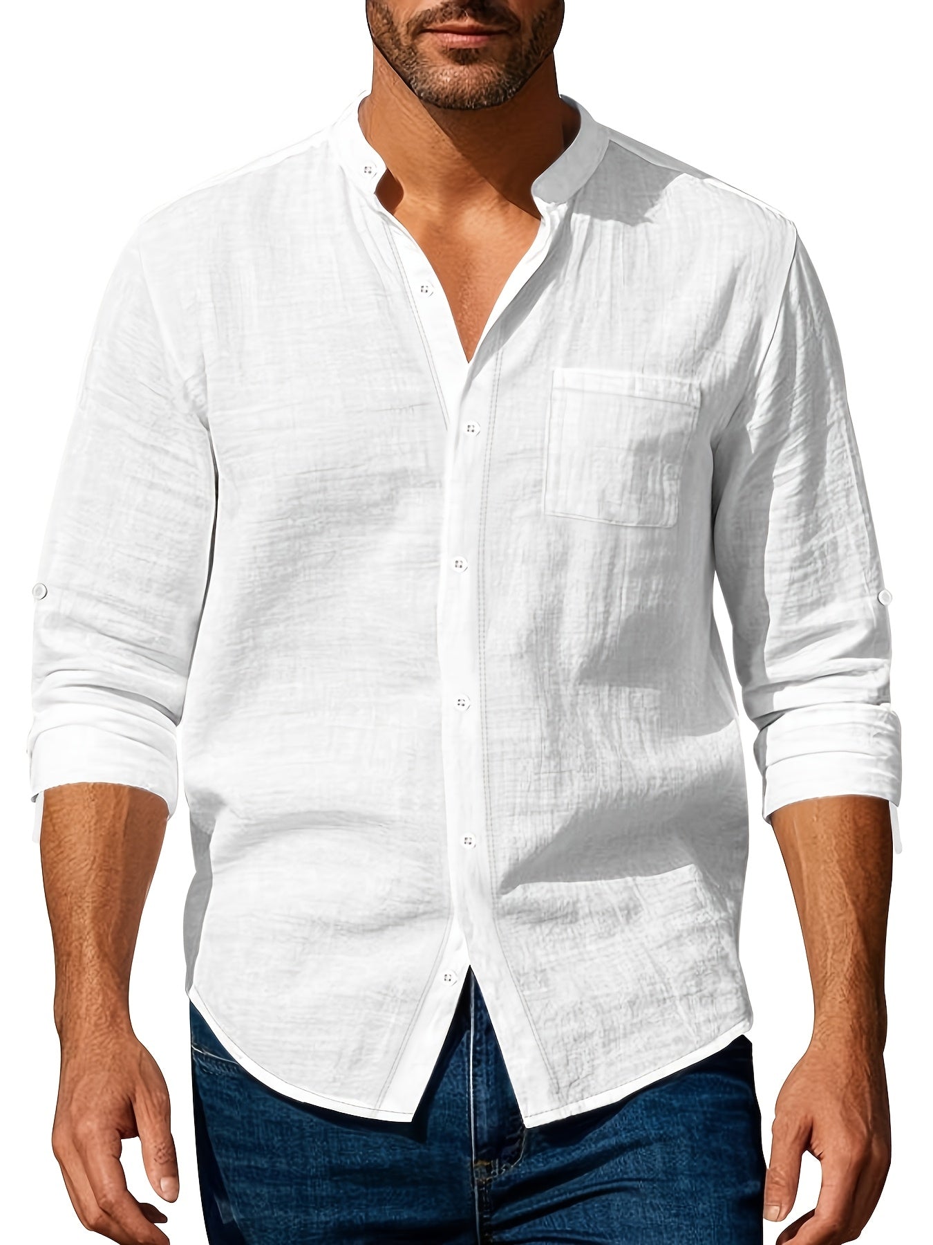 Premium Linen Henley Shirt - Cafe y Calle