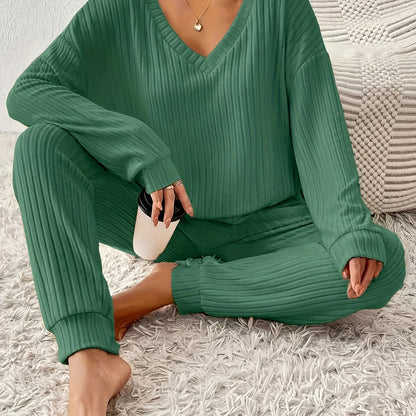 CYC Cozy Fleece-Lined V-Neck Set