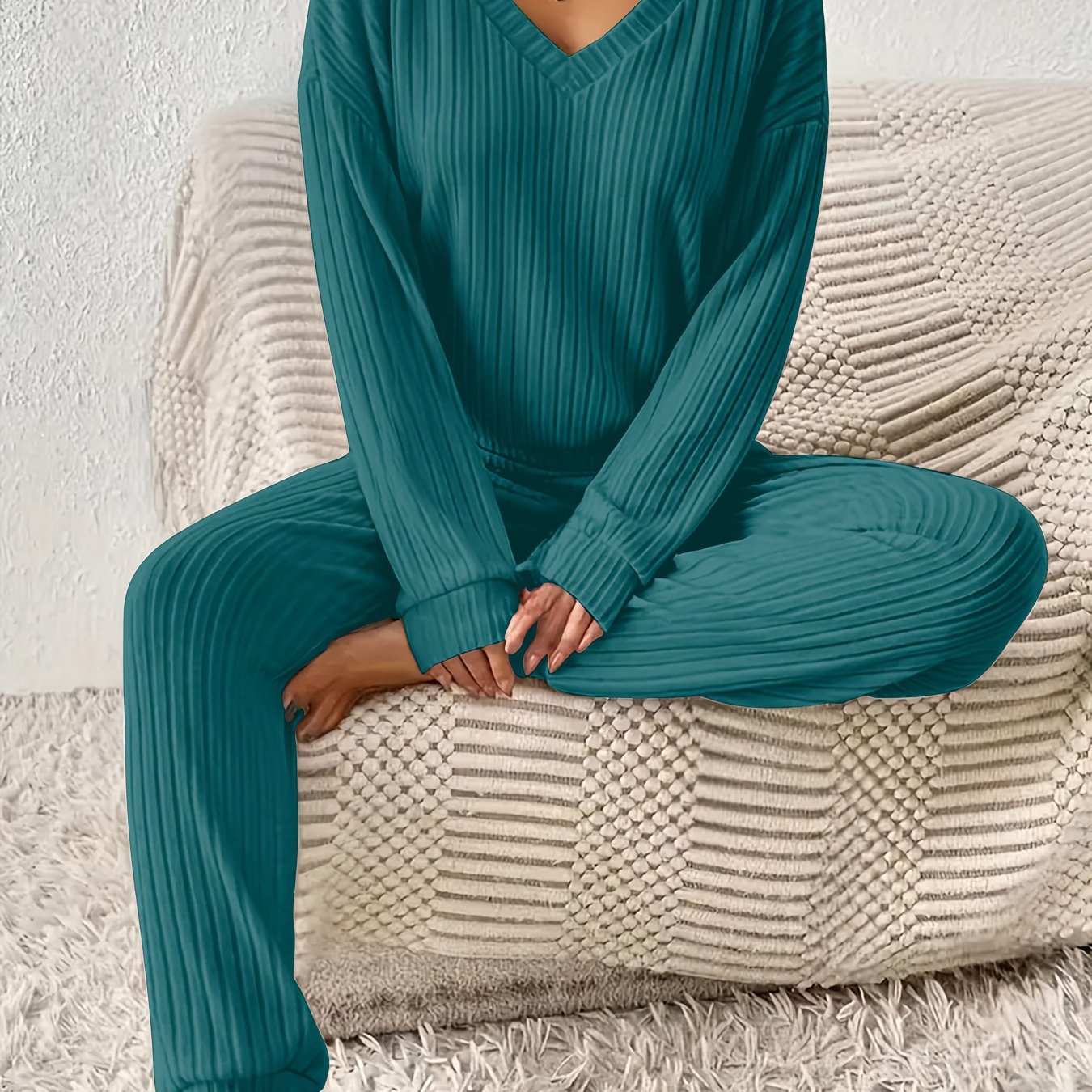 CYC Cozy Fleece-Lined V-Neck Set