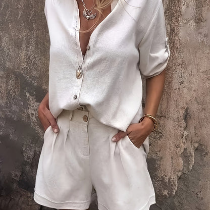 CYC Chic Linen Blend Two-Piece Set