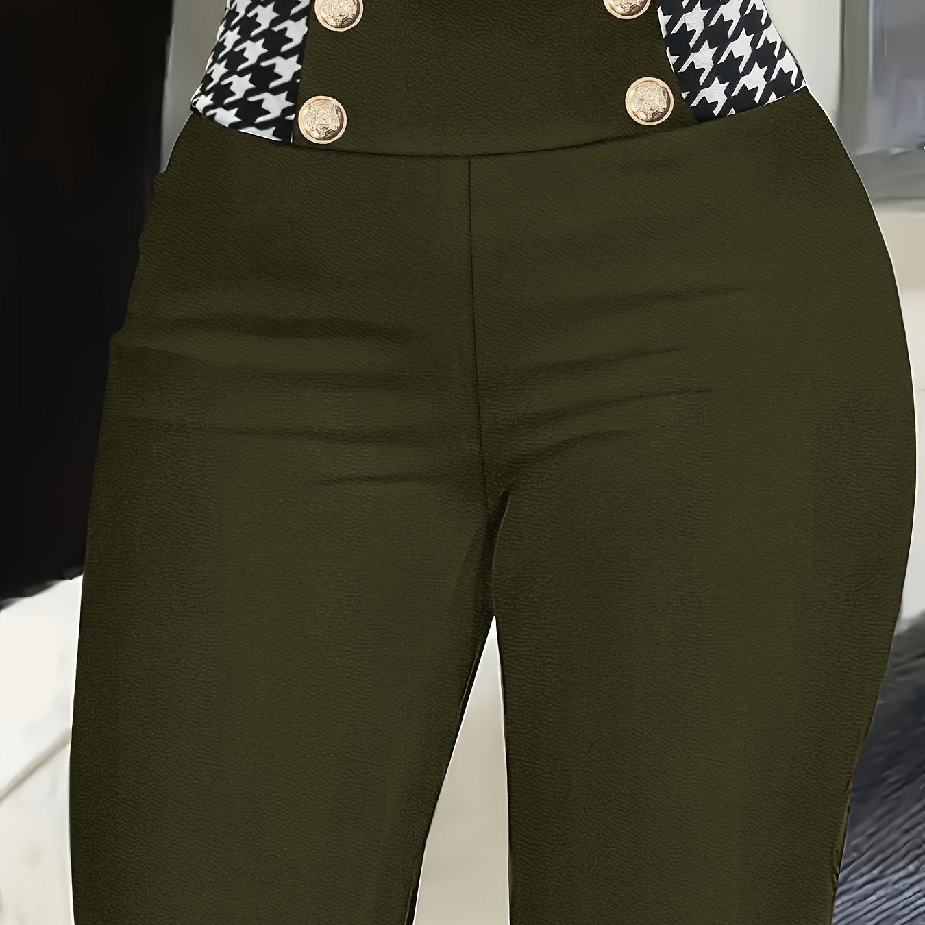 CYC Elegant Slim-Fit Houndstooth Pants