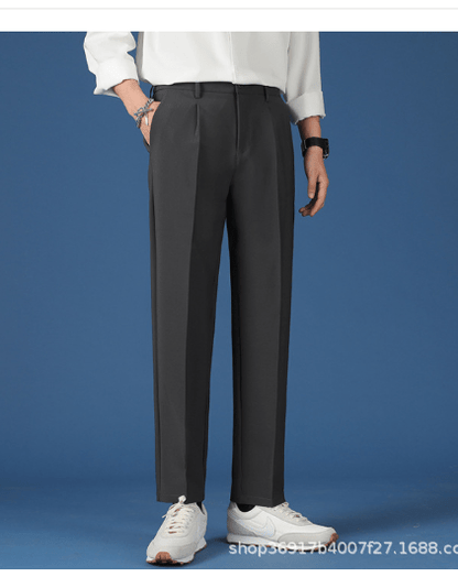 Elegant Pleated Straight - Leg Pants - Cafe y Calle
