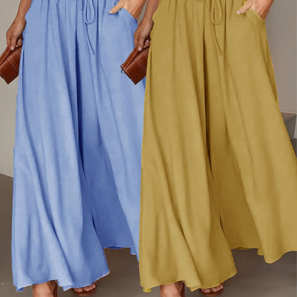 CYC Twee-pack elegante broek met wijde pijpen