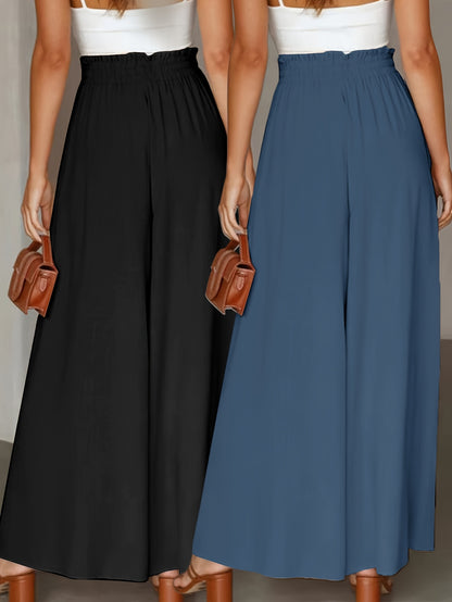 CYC Twee-pack elegante broek met wijde pijpen