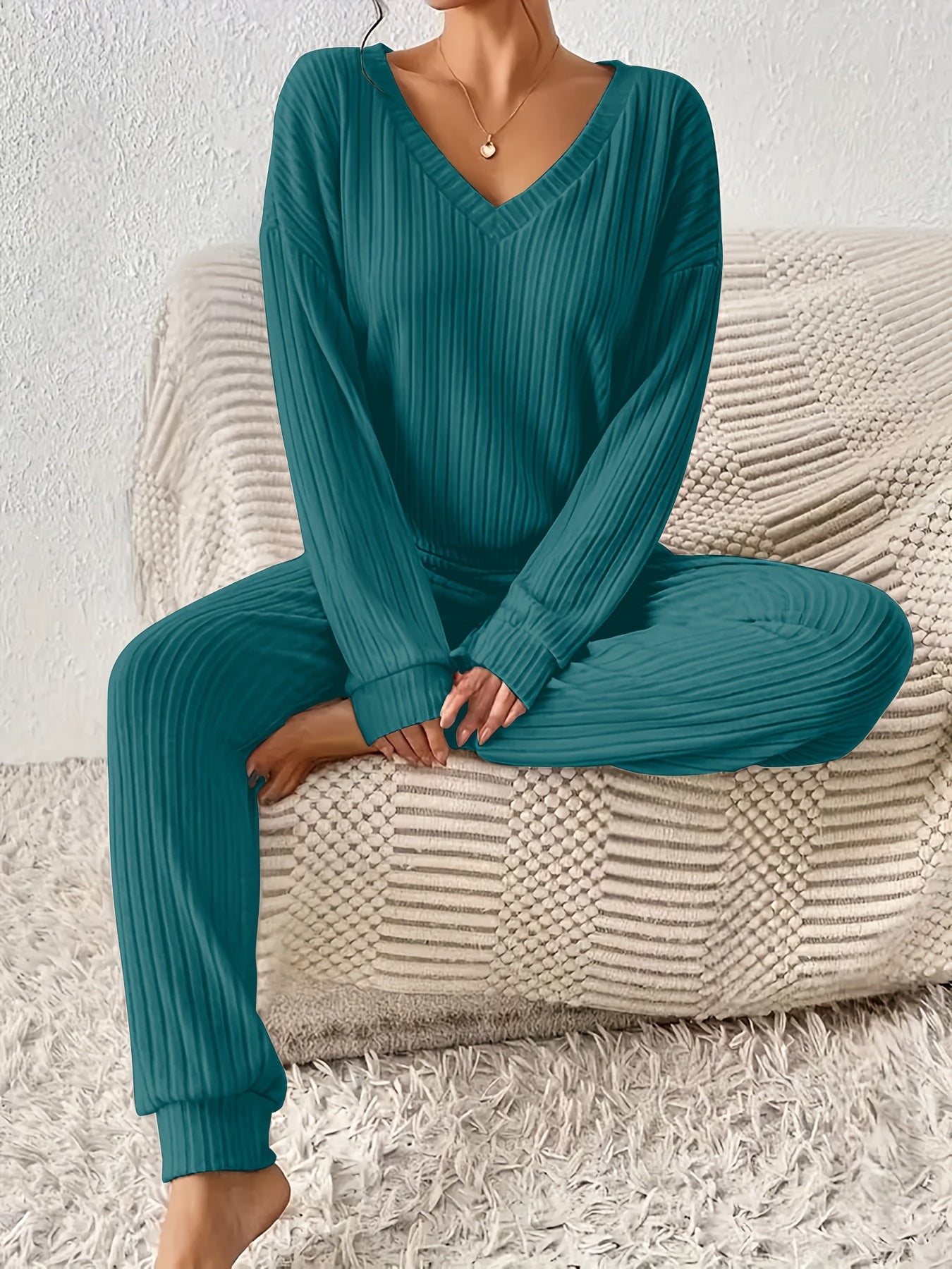 CYC Cozy Fleece-Lined V-Neck Set