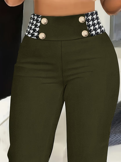CYC Elegant Slim-Fit Houndstooth Pants