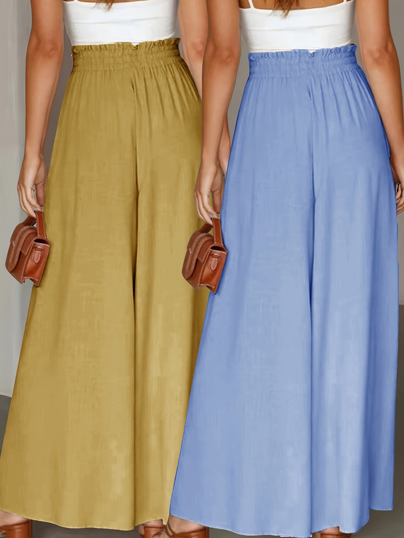 CYC Twee-pack elegante broek met wijde pijpen