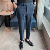 Slim Fit British - Style Plaid Dress Pants - Cafe y Calle