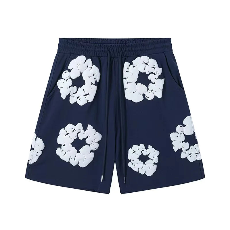 Denim Tears Summer Niche Pure Cotton Beach Casual Shorts Couple T-shirt Shorts décontractés à la mode