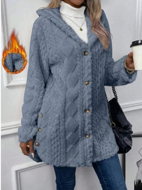 CYC Plush Hooded Cardigan