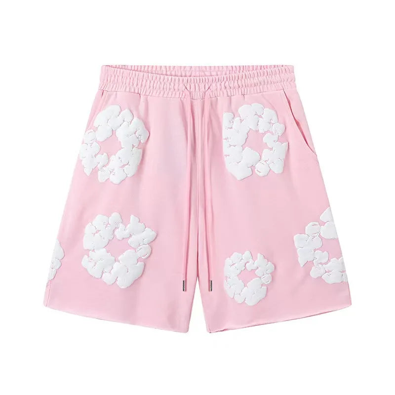 Denim Tears Summer Niche Pure Cotton Beach Casual Shorts Couple T-shirt Shorts décontractés à la mode