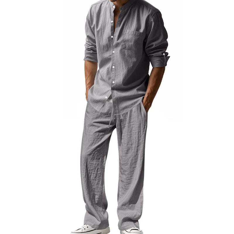 CYC – Linen Blend Tracksuit Set (Shirt & Pants)