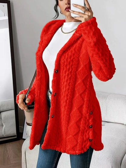 CYC Plush Hooded Cardigan