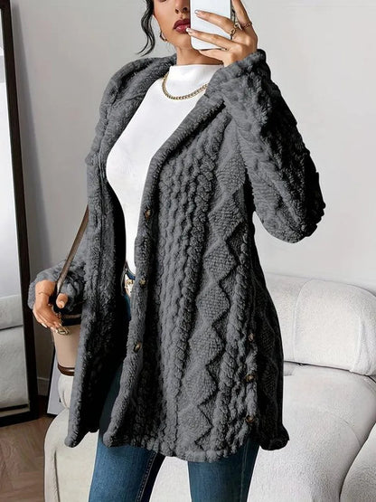CYC Plush Hooded Cardigan