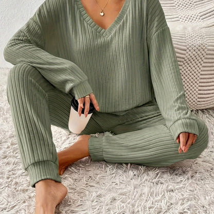 CYC Cozy Fleece-Lined V-Neck Set