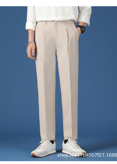 Elegant Pleated Straight - Leg Pants - Cafe y Calle