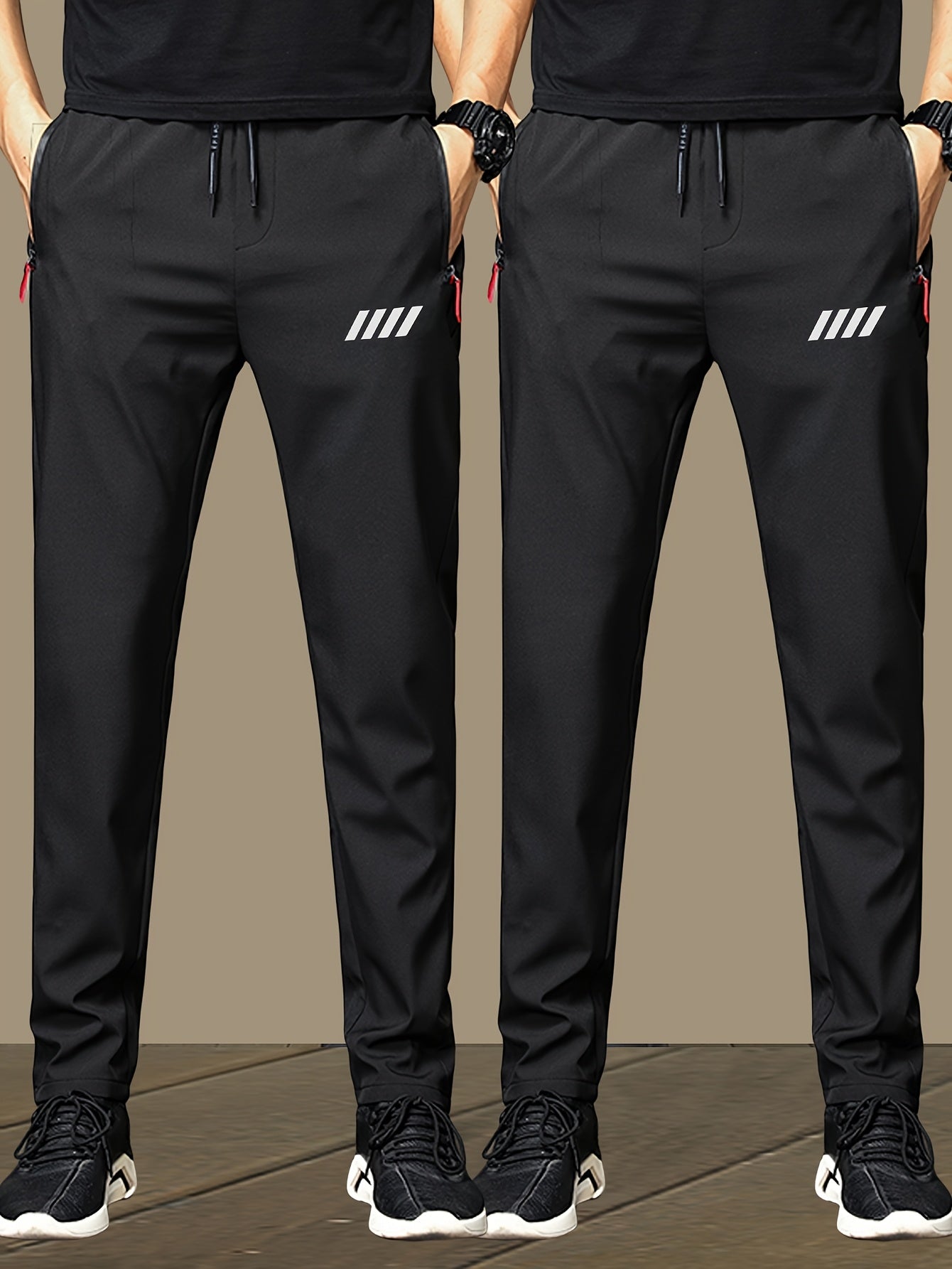 2 - Pack Lightweight Athletic Jogger Pants - Cafe y Calle