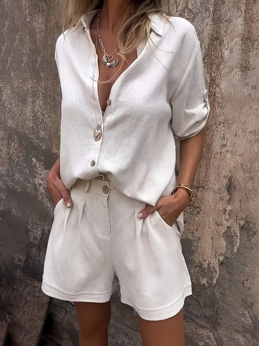 CYC Chic Linen Blend Two-Piece Set