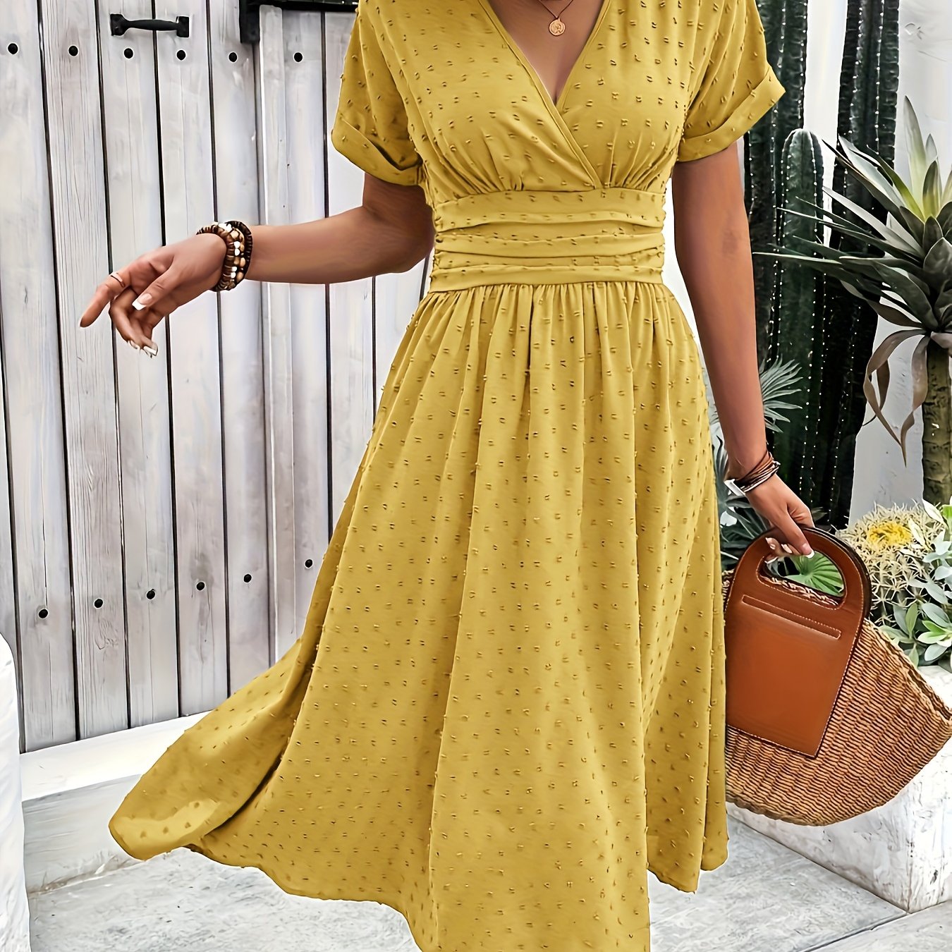 CYC V-hals midi-jurk