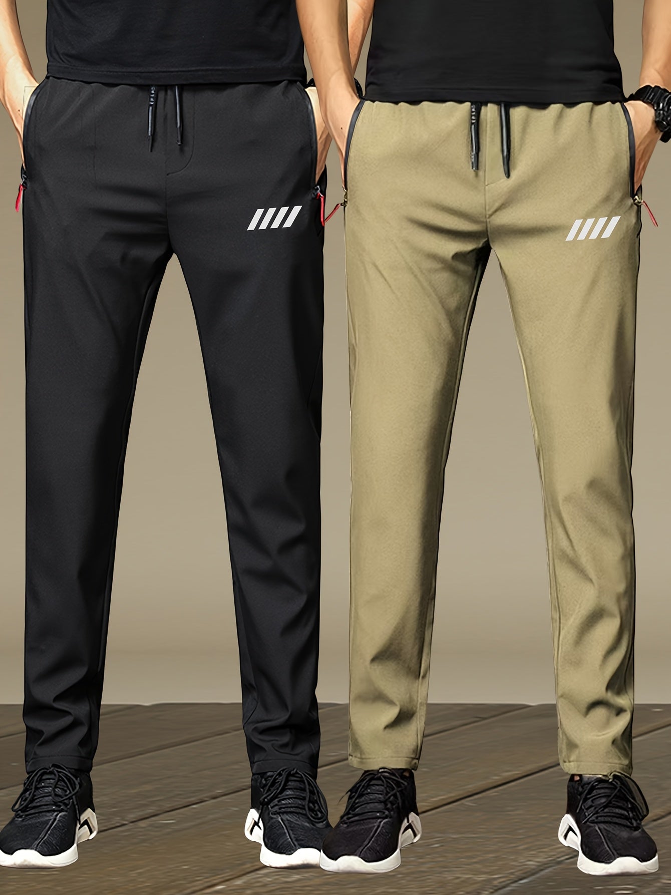 2 - Pack Lightweight Athletic Jogger Pants - Cafe y Calle