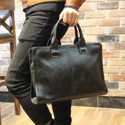 Classic Leather Business Briefcase - Cafe y Calle