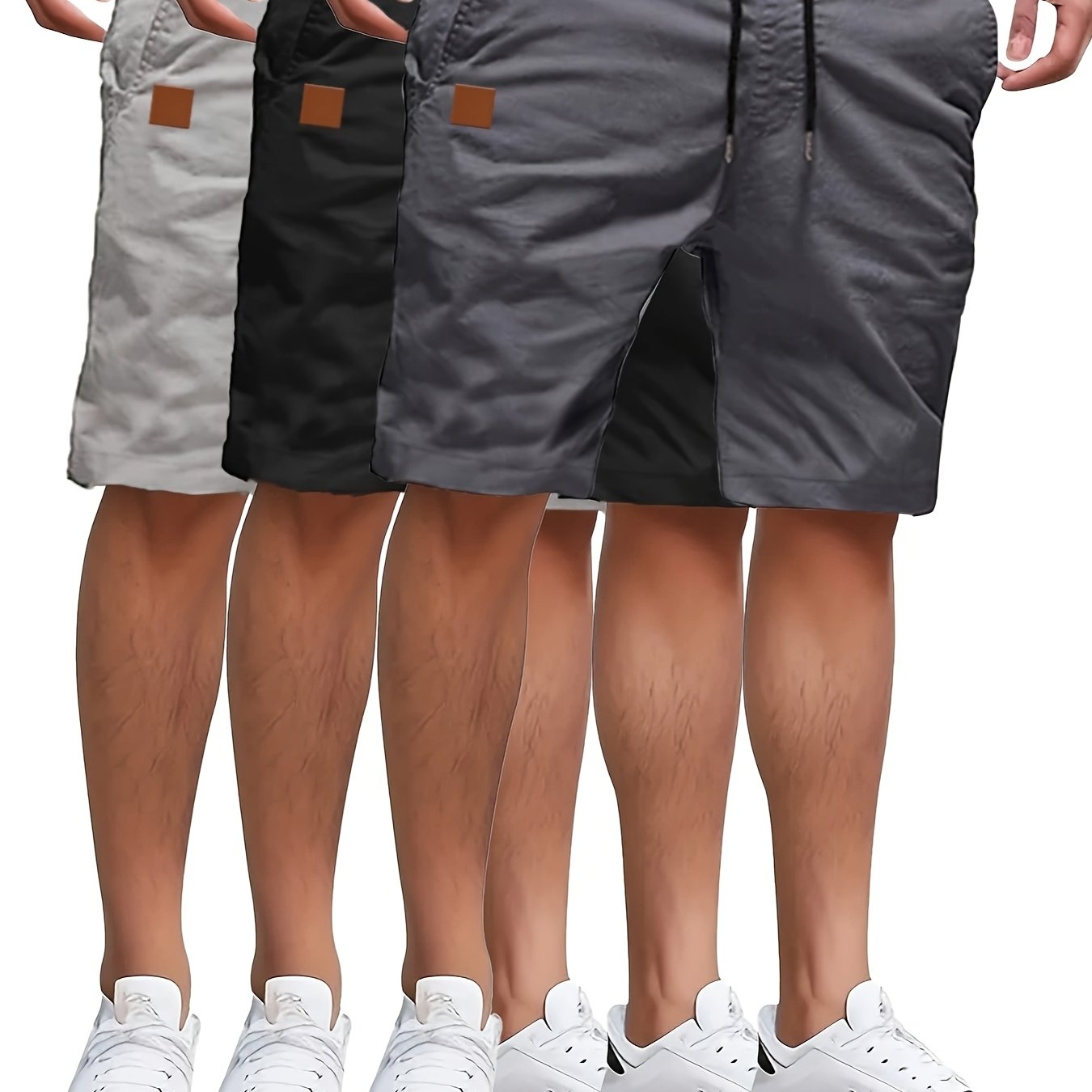 3 Solid Color Casual Shorts Set - Cafe y Calle