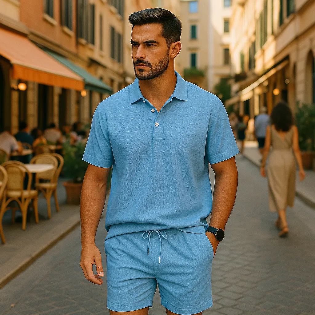 Casual Polo and Shorts Set