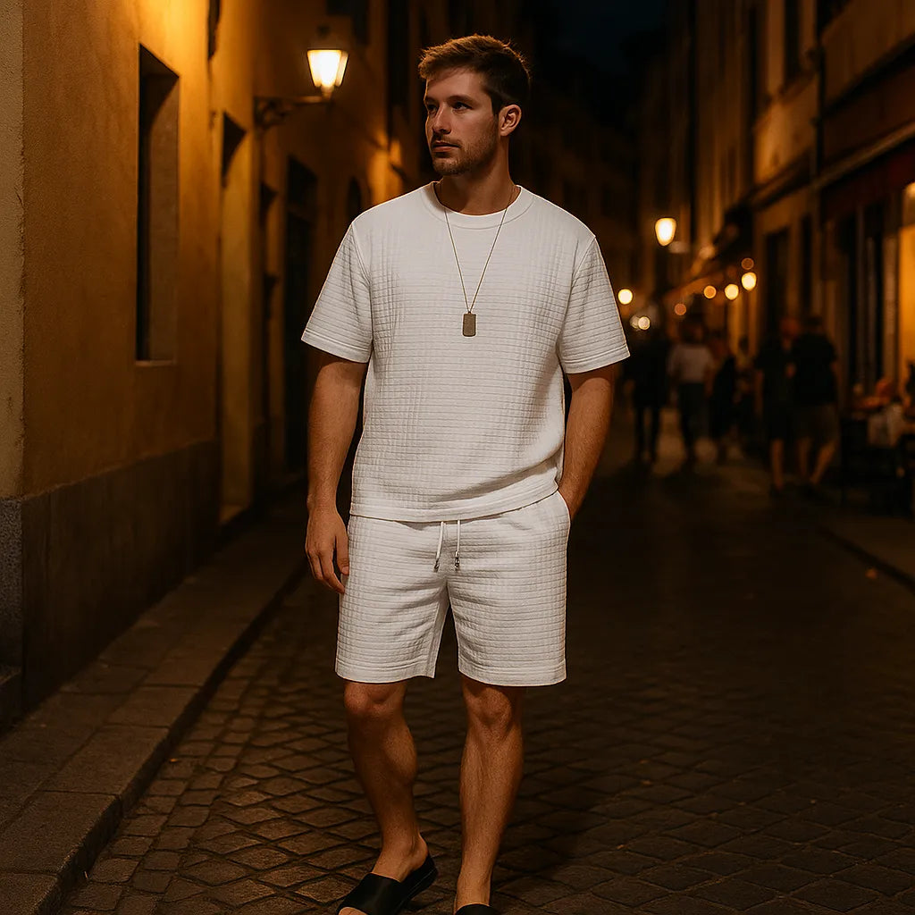 Crisp Summer Waffle-Knit Set
